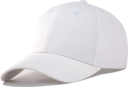 TSSGBL Classic Plain Baseball Cap, Small/M-L/XL-3XL Big Head Fit, Unisex Adjustable Cotton Structured Golf Dad Hat - color: C-white, size: Medium-Large