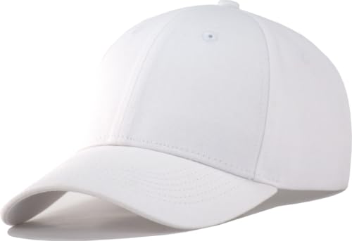 TSSGBL Classic Plain Baseball Cap, Small/M-L/XL-3XL Big Head Fit, Unisex Adjustable Cotton Structured Golf Dad Hat - color: C-white, size: XX-Large-3X-Large