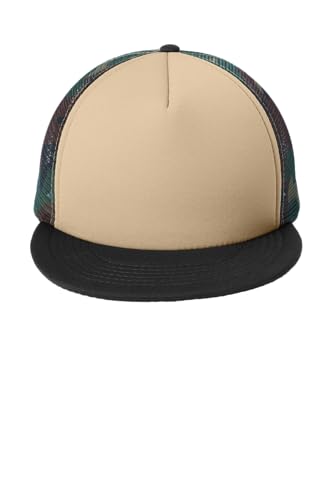 District Flat Bill Snapback Trucker Cap, Flat Brim Hat for Men & Women - color: Military Camo