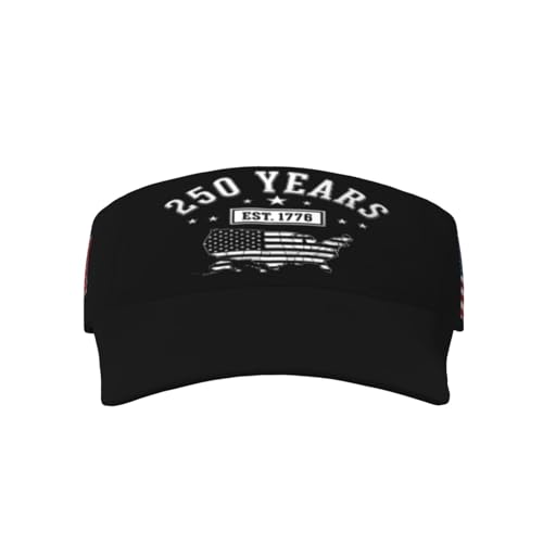 United States 250th Anniversary Hat USA Est 1776 America Patriotic Visor Cap Adjustable Sun Hat for Women Men Sports Beach - color: Black17