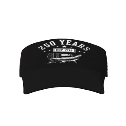 United States 250th Anniversary Hat USA Est 1776 America Patriotic Visor Cap Adjustable Sun Hat for Women Men Sports Beach - color: Black17