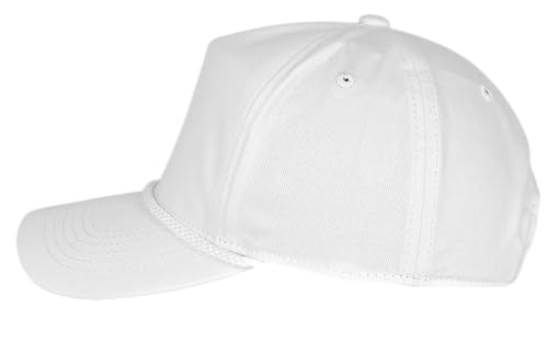 E BY ELIDAN A-Frame Trucker Hat, 5-Panel Blank Snapback - color: White + White Rope