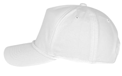 E BY ELIDAN A-Frame Trucker Hat, 5-Panel Blank Snapback - color: White + White Rope