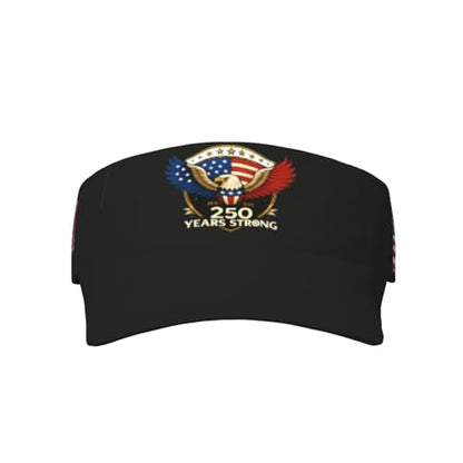 United States 250th Anniversary Hat USA Est 1776 America Patriotic Visor Cap Adjustable Sun Hat for Women Men Sports Beach - color: Black9