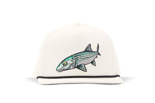 Bajío Fishing Hat - Performance, Corduroy and Twill Trucker Snapback - color: Bonefish - White - Corduroy