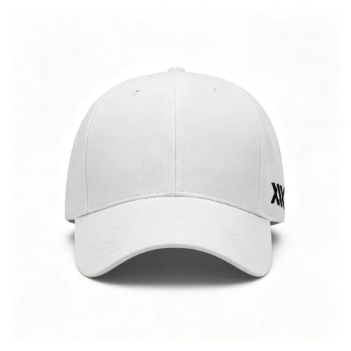 XXL Baseball Cap for Big Heads 23.6"-26.8" Adjustable Cotton Dad Hat - color: White