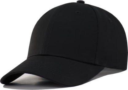TSSGBL Classic Plain Baseball Cap, Small/M-L/XL-3XL Big Head Fit, Unisex Adjustable Cotton Structured Golf Dad Hat - color: C-black, size: Medium-Large