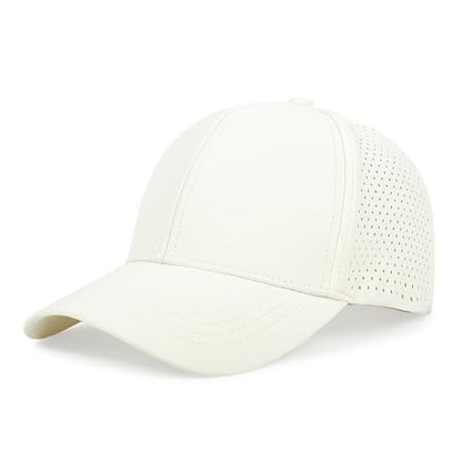 Quick Dry Baseball Cap Curved Brim Snapback Hat Mesh for Men Women - color: Offwhite