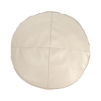 Women Buckle Spring Fall Winter Faux Leather Beret Classic British Style Hat - color: White
