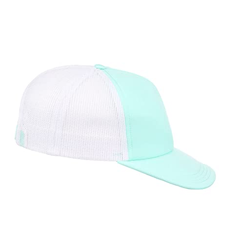 Lids Blank Basic Foam Trucker Adjustable Snapback Hat - color: Light Green/White