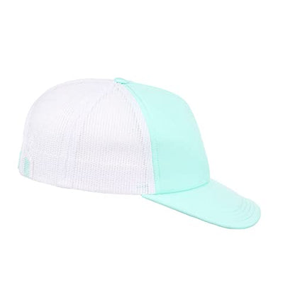 Lids Blank Basic Foam Trucker Adjustable Snapback Hat - color: Light Green/White