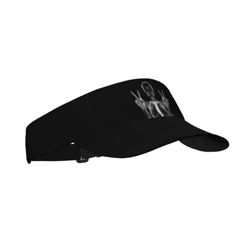 Sports Sun Visor Hat for Men Women, Adjustable Breathable Golf Tennis Cap - color: Funny Skeleton