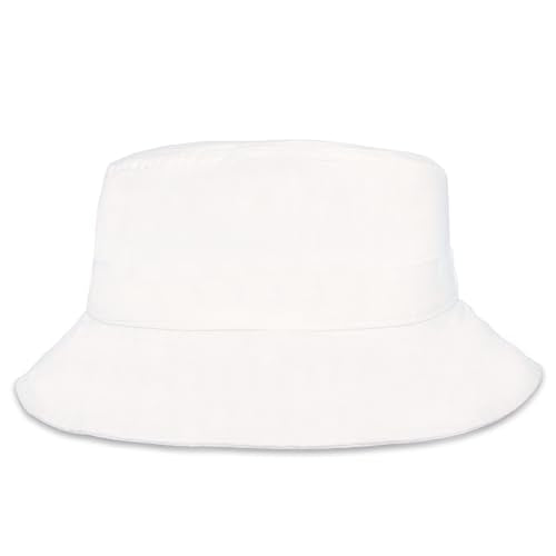 Bucket Hat for Kids, Boy and Girl Sun Hat Kid Ages 4-7 and Big Kids 7-14 Years 100% Cotton for Summer Teen Youth Beach Hat - color: White, size: 4-7 Years