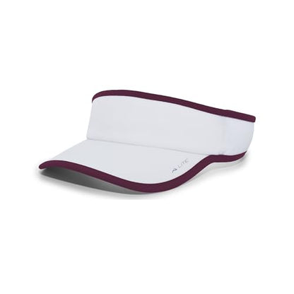 Pacific Headwear Unisex Adult Pacific Headwear Lite Allsport Active Visor - color: White/Maroon