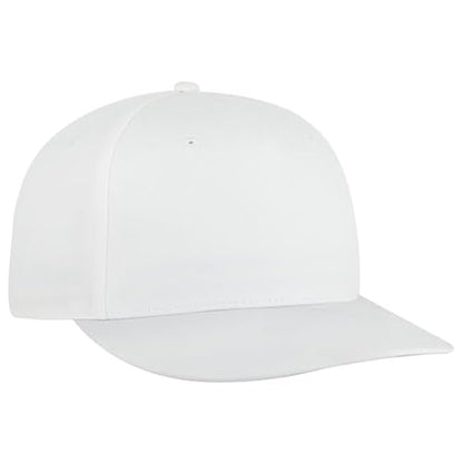 Ashen Fane Polyester Pro Style Structured High Profile Semi-Curved Bill Adjustable Snapback Hat - color: 5p - White