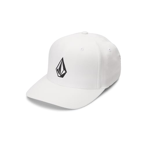 Volcom Men's Snapback Hat – 6-Panel Twill Flat Brim Cap Adjustable Snap Closure - color: White, size: Small-Medium