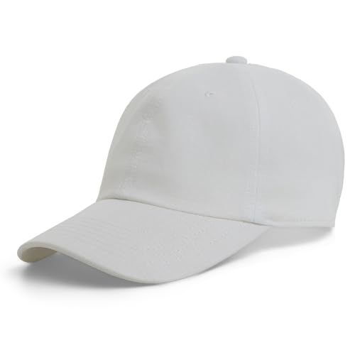 Linen Cotton Baseball Cap, Summer Breathable Dad Hat Men Women - color: White
