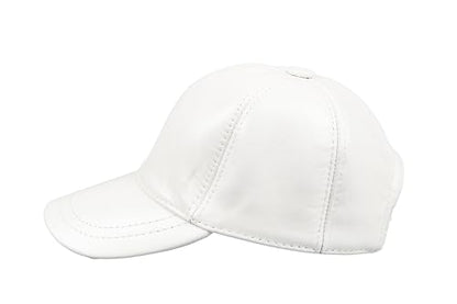 Genuine Leather Unisex Baseball Cap - color: Pearl White