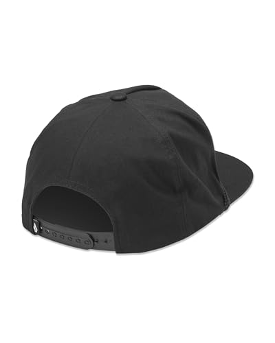Volcom Men's Snapback Hat– 6-Panel Twill Flat Brim Cap Adjustable Snap Closure - color: Black Tone