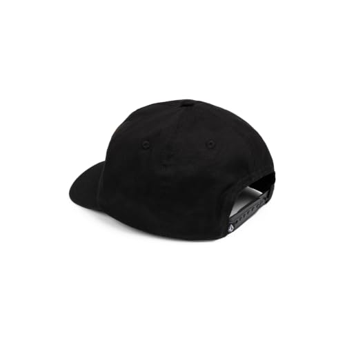 Volcom Men's Snapback Hat– 6-Panel Twill Flat Brim Cap Adjustable Snap Closure - color: Black Arch