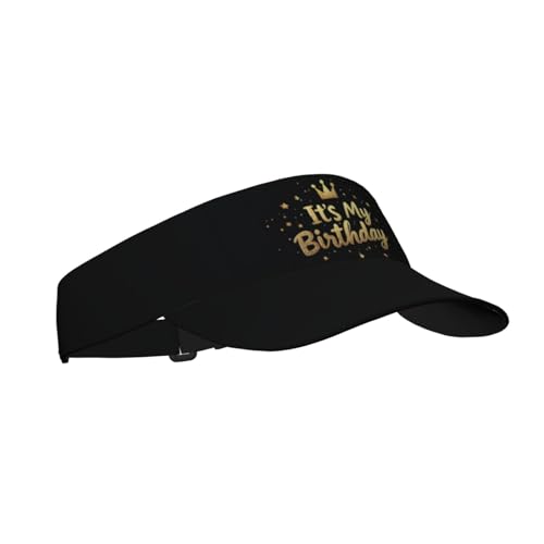 Visor Cap Funny Sun Hat for Women Men Teens for for Sports, Beach, Tennis, Golf, Running & Hiking - color: It' My Birthday