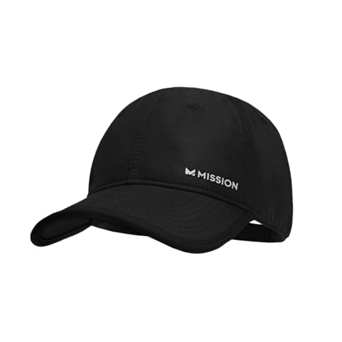 MISSION Cooling Performance Hat, Unstructured Low-Profile Adjustable Fit - UPF 50 - for Running, Workouts & Outdoors - color: Black