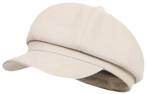 Women's French Octagonal Beret Newsboy Cap Outdoor Painter Hats - color: White