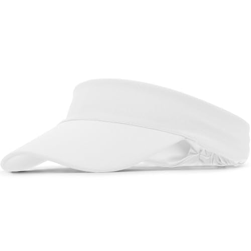 Sun Visor for Women Men Summer Lightweight Sports Sun Visors Hats - color: White