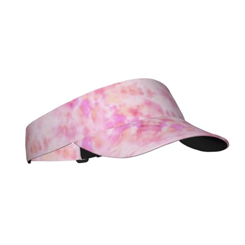 Sports Sun Visor Hats Adjustable Men Women Lightweight Packable Cooling Empty Top Visor Hat for Running, Tennis, Golf - color: Tye Dye Pink, size: 1-2