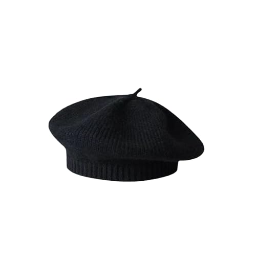 Infant Baby Boys Girls Beret & Beanie Hat - Toddler Kids Knitted French Artist Skull Hat - Fall Winter - color: A-black