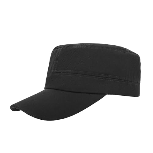 TopTie Army Cadet Cap Hat Polyester Cotton Twill Security Hat - color: Black