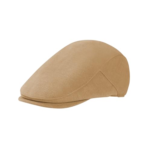 Men's Adjustable Newsboy Hat Classic Flat Gatsby Cabbie Ivy Cap for Golf Driving Winter - color: Tan, size: Medium