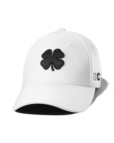 Black Clover Unisex Fitted Cap Golf Hat - color: Iron X Snow (White/Black), size: Large-X-Large