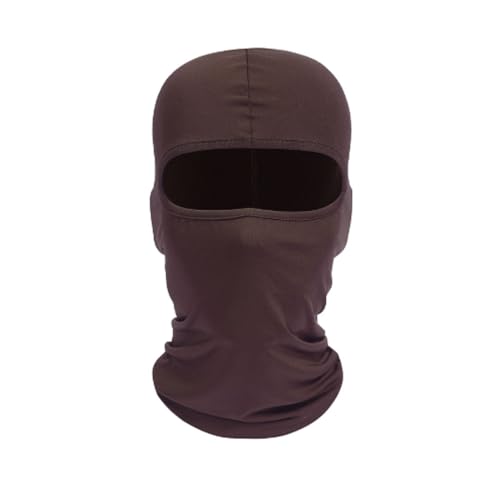 Thermal Neck Hoods Caps Balaclava Winter Fleece Full Face Mask Windproof Ski Hat - color: Coffee