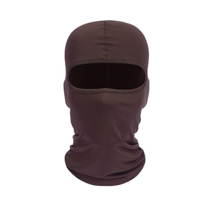 Thermal Neck Hoods Caps Balaclava Winter Fleece Full Face Mask Windproof Ski Hat - color: Coffee