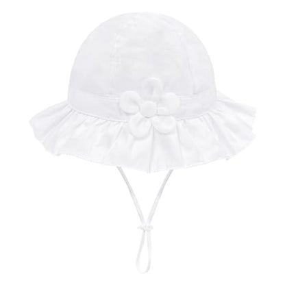 Toddler Kids Baby Girl Sun Hat Floppy Cotton Summer Hat 50+ SPF Protective - color: 04/Flower/White, size: 2-3T