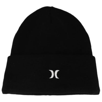 Hurley Mens Icon Knit Cuffed Beanie - color: Black Fleece
