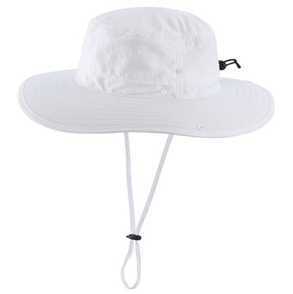 Connectyle Sun Hat for Men Women Outdoor UV Protection Safari Hat for Fishing Hiking Gardening Breathable Cowboy Hat UPF50 - color: White