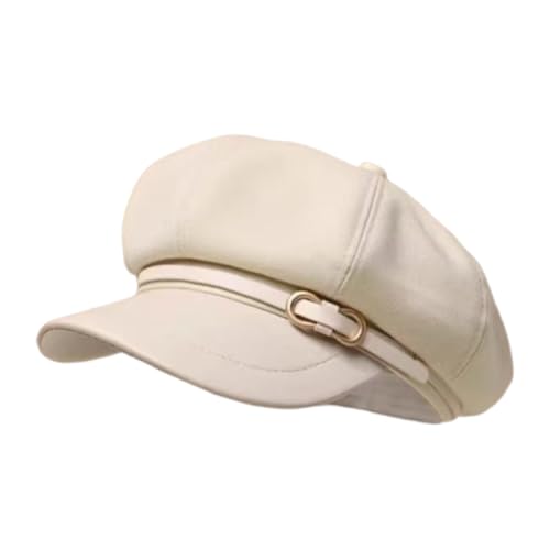 Newsboy Cabbie Baker Hat Octagonal Beret Cap Pageboy Visor Paperboy Hats Sailor Fiddler Caps for Women Men - color: Beige