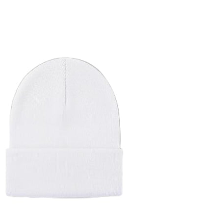Beanie for Men and Women Beanie Hat Soft Winter Beanies Skull Caps Flanged Brimless Hat, Soft Plain Knit Hats - color: White