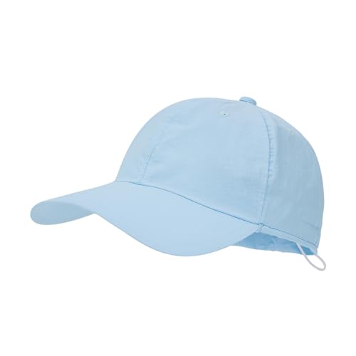 American Trends Mens Sun Hat with Neck Flap, UV Protection Outdoor Flap Hat, Packable Soft Fishing Hiking Gardening Hat - color: Blue