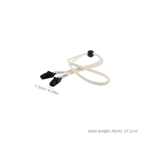 UPKOCH Hat Clips for Wind, White Hat Chin Strap Clip with Polyester Cord, Strap Retainer for Baseball Caps Bucket Sun Fishing Travel