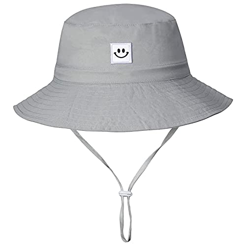 55cube Baby & Toddler Sun Hat UPF 50+ Bucket Hat with Chin Strap - color: 1pack Grey, size: 2-5T