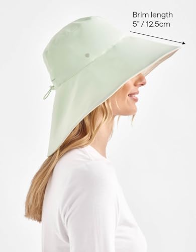 Solbari Women's Ultra Wide Brim Hat UPF 50+ - color: Coolgreen/Beige, size: Small-Medium