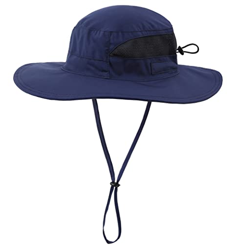 Connectyle Men's Breathable UPF 50+ Sun Hat Packable UV Protection Bucket Hat for Fishing Hiking Camping Safari Beach Golf - color: Navy Blue