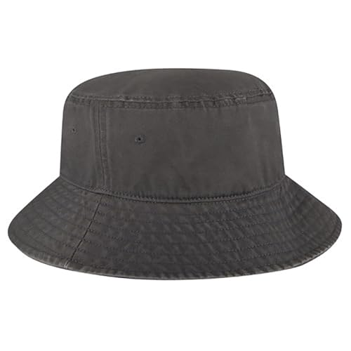 Ashen Fane Garment Washed Combed Cotton Twill Packable Lightweight Unisex Bucket Hat - color: Charcoal, size: Large
