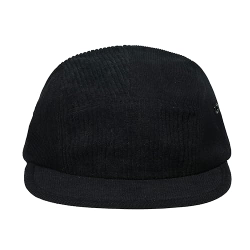 Croogo Corduroy Short Brim 5 Panel Hat Vintage Flat Bill Baseball Cap - color: M-wbdbh24081-black