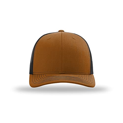 Richardson 112 Classic Six-Panel Adjustable Snapback Trucker Cap - color: Caramel/Black