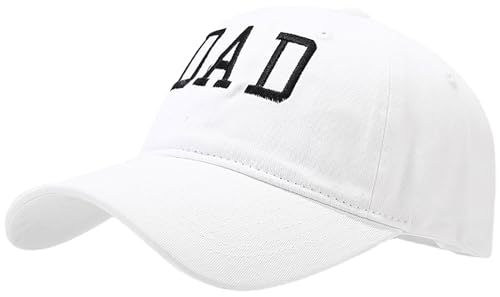 XYIYI Vintage Washed Distressed Baseball Cap Adjustable Cotton Dad Hat for Women Men - color: Dad White