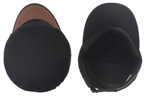 Flat Top Cap for Men Soft Cotton Adjustable Military - color: Black